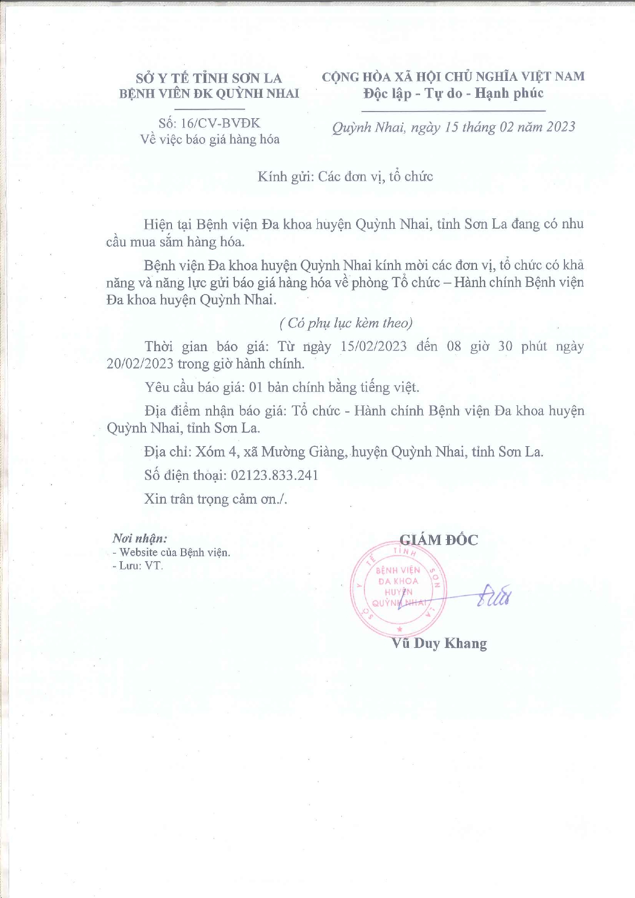 Báo giá hàng hóa