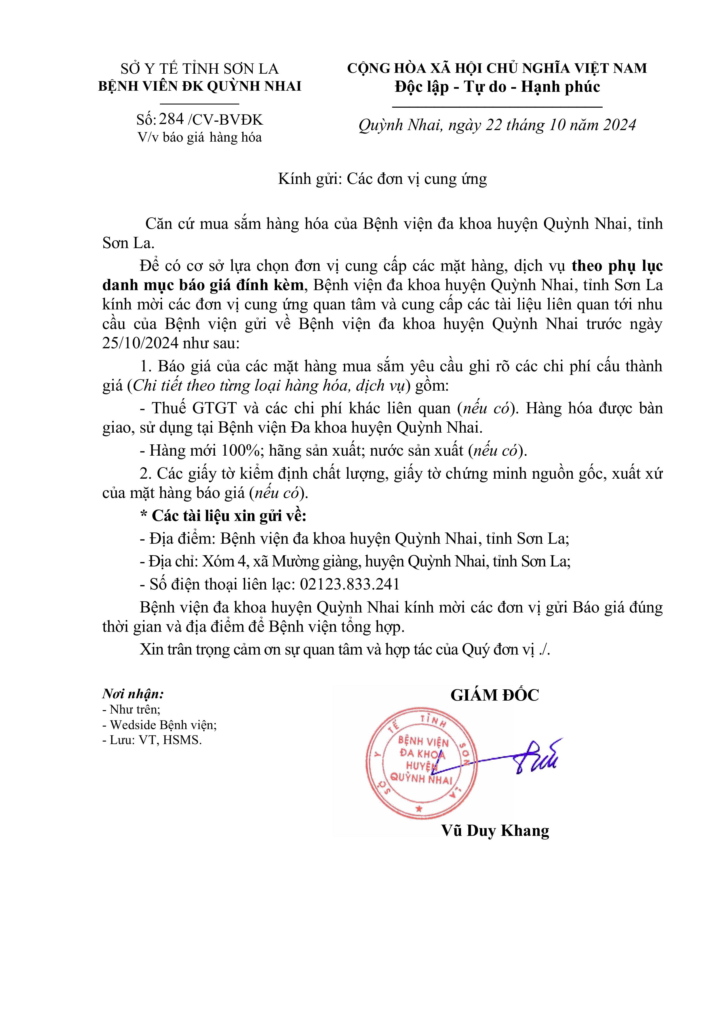 Báo giá hàng Hóa