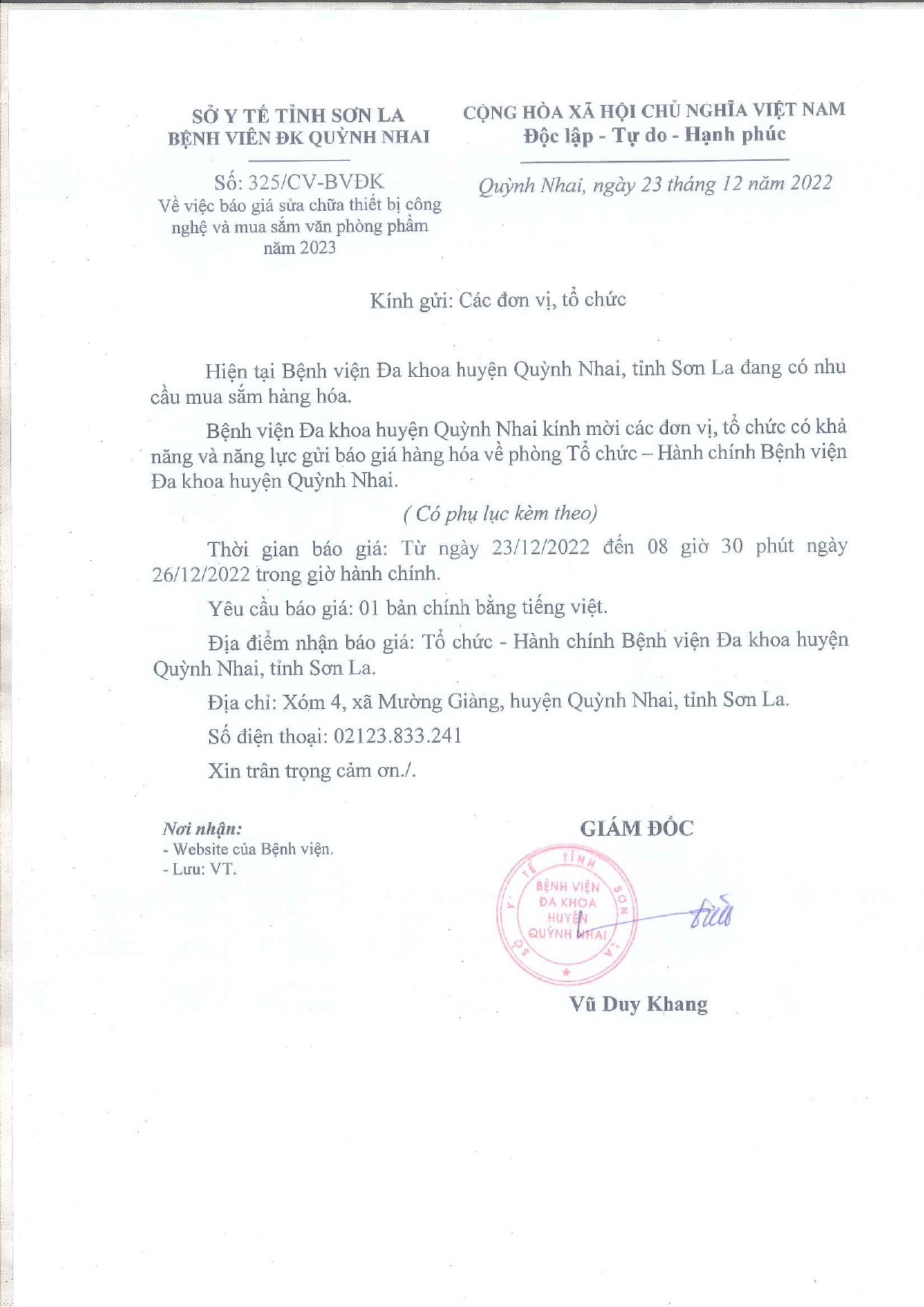 Báo Giá về viêc sửa chữa thiết bị công ngheeh mua sắm văn phòng phẩm năm 2023