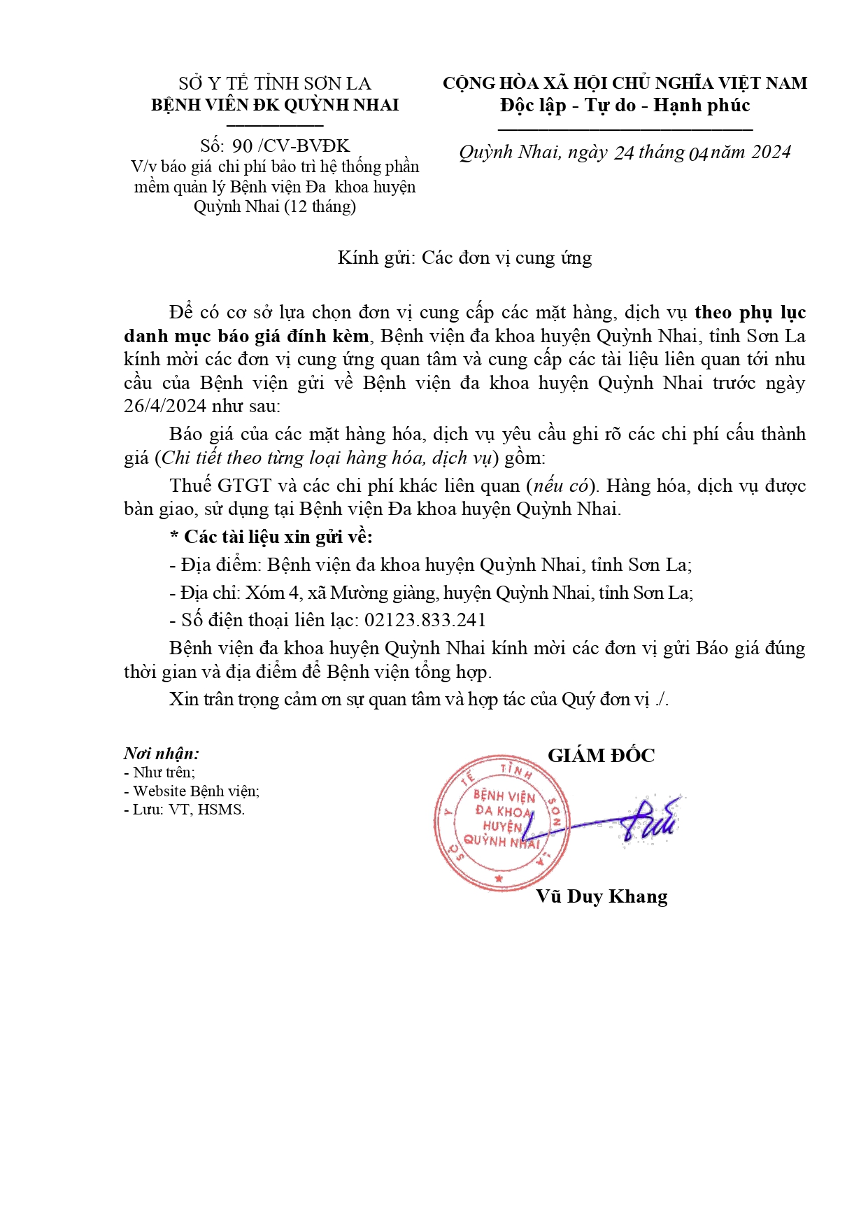 Báo giá bảo trì hệ thống